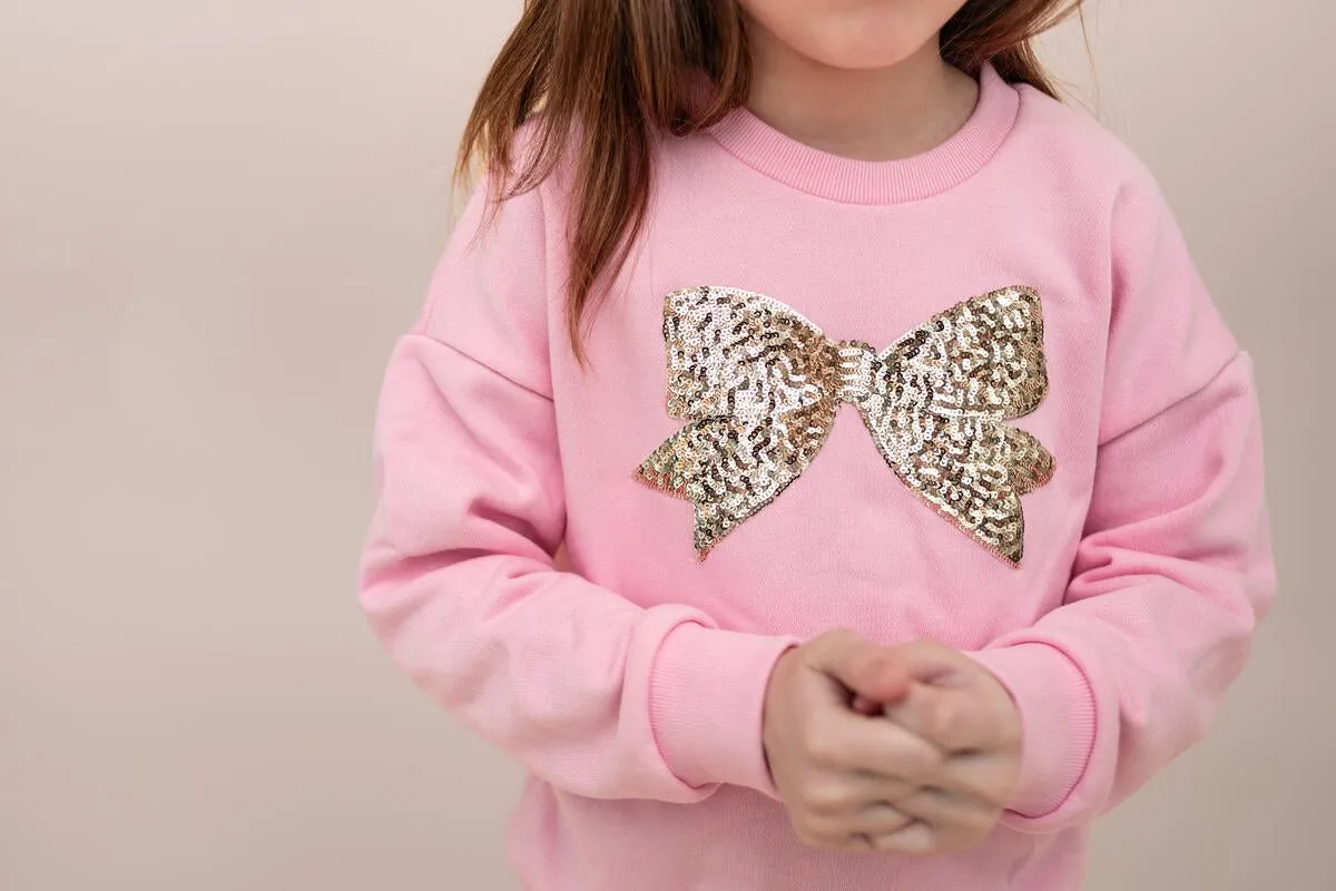 BOW SWEATSHIRT AND STARS LEGGINGS SET