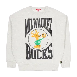 Bucks Womens Logo Lt Crew 3.0 Grey Heather