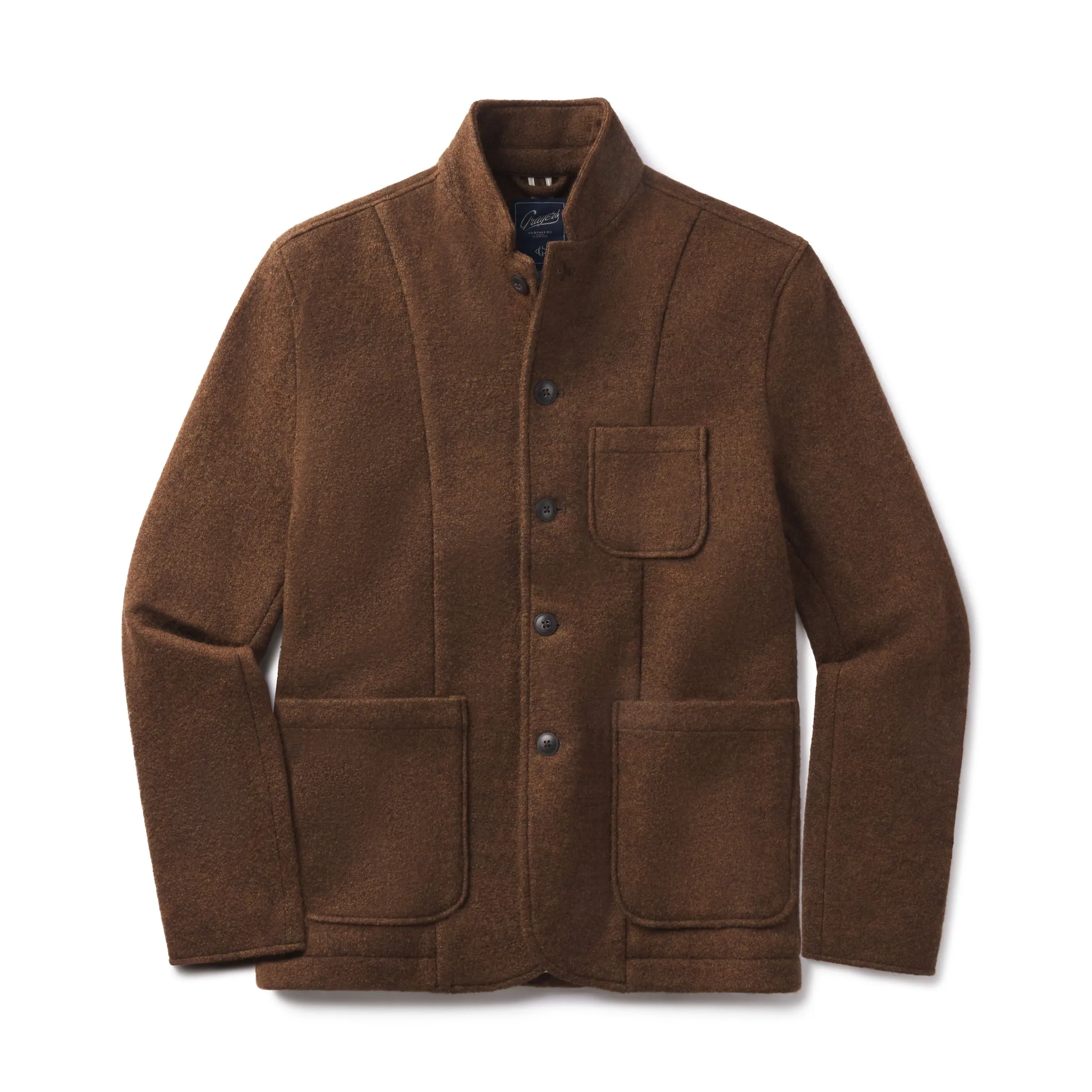 Burnham Knitted Wool Blazer - Tweedy Brown