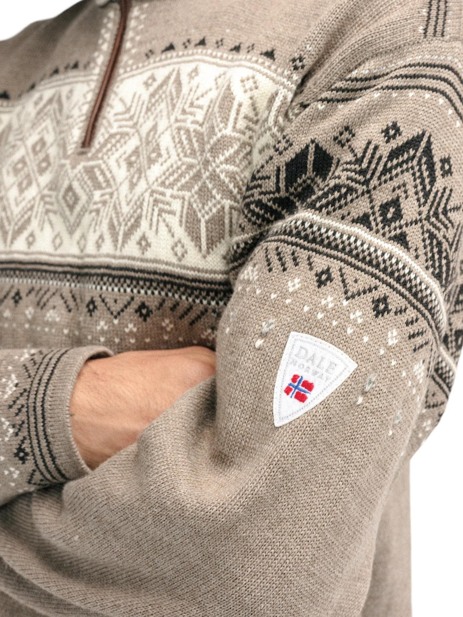 Dale of Norway | Blyfjell Swweater | Men's | Mountainstone/Off White/Coffee