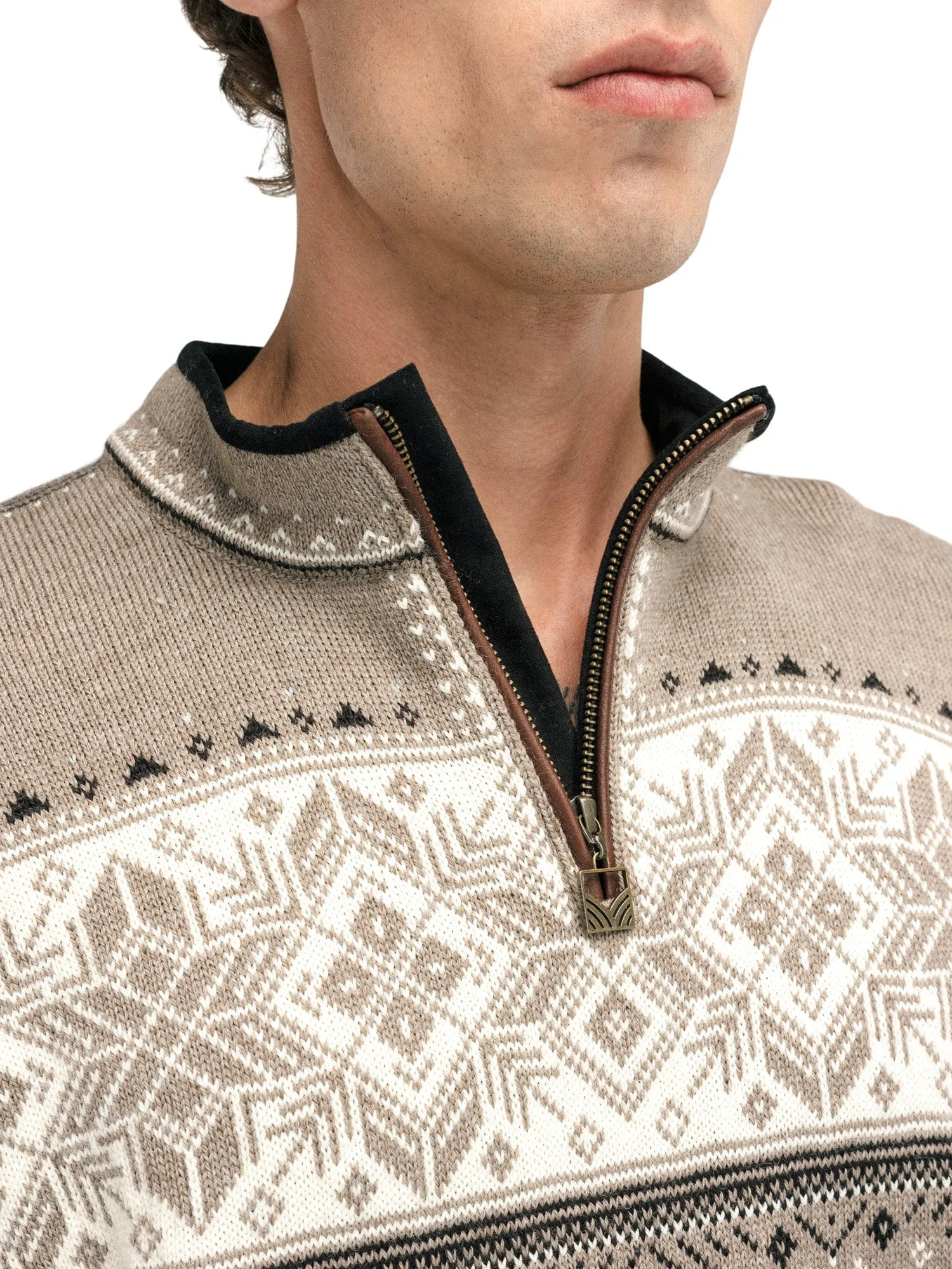 Dale of Norway | Blyfjell Swweater | Men's | Mountainstone/Off White/Coffee