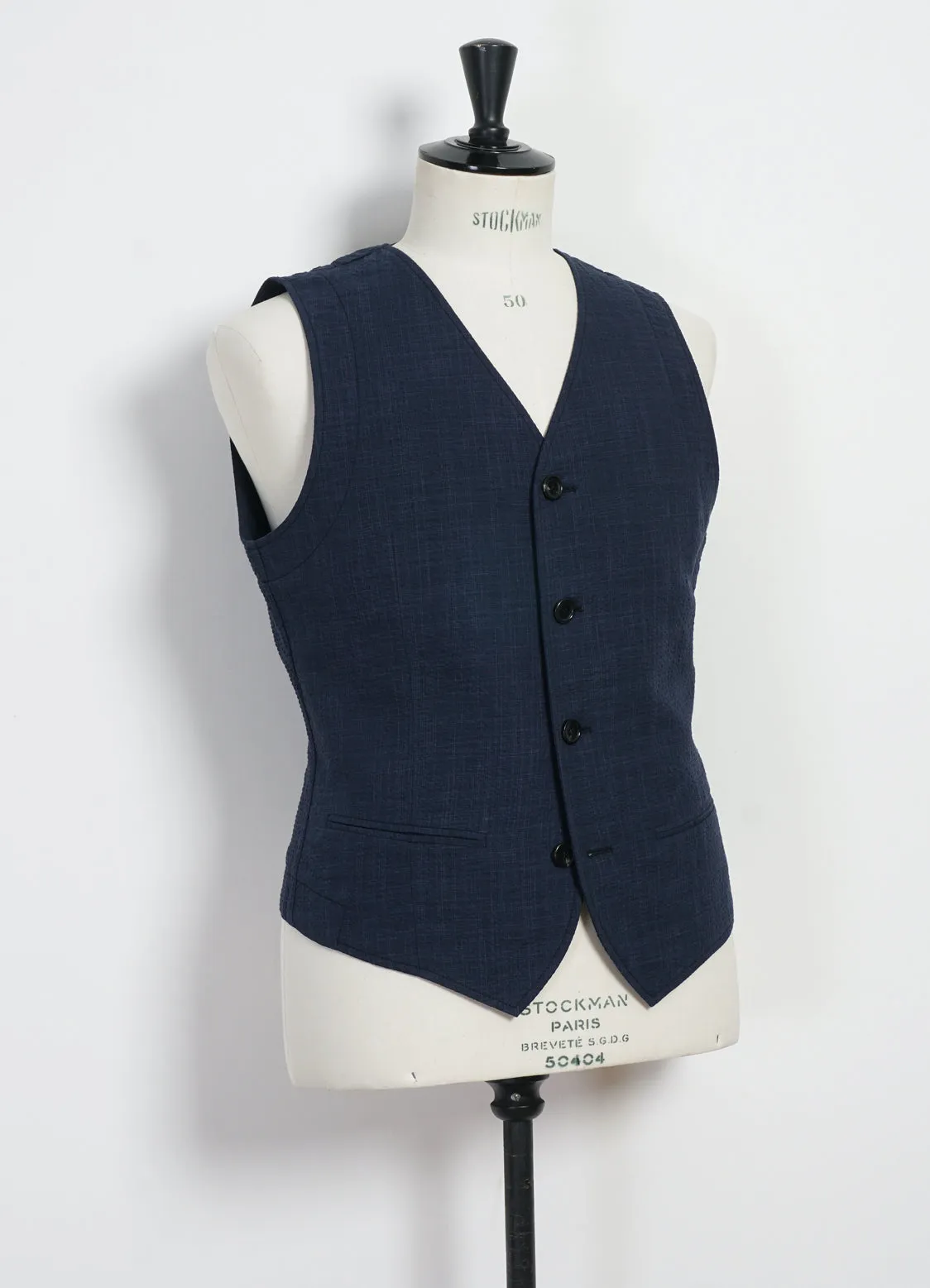 DANIEL | Classic Waistcoat | Crinkle Blue