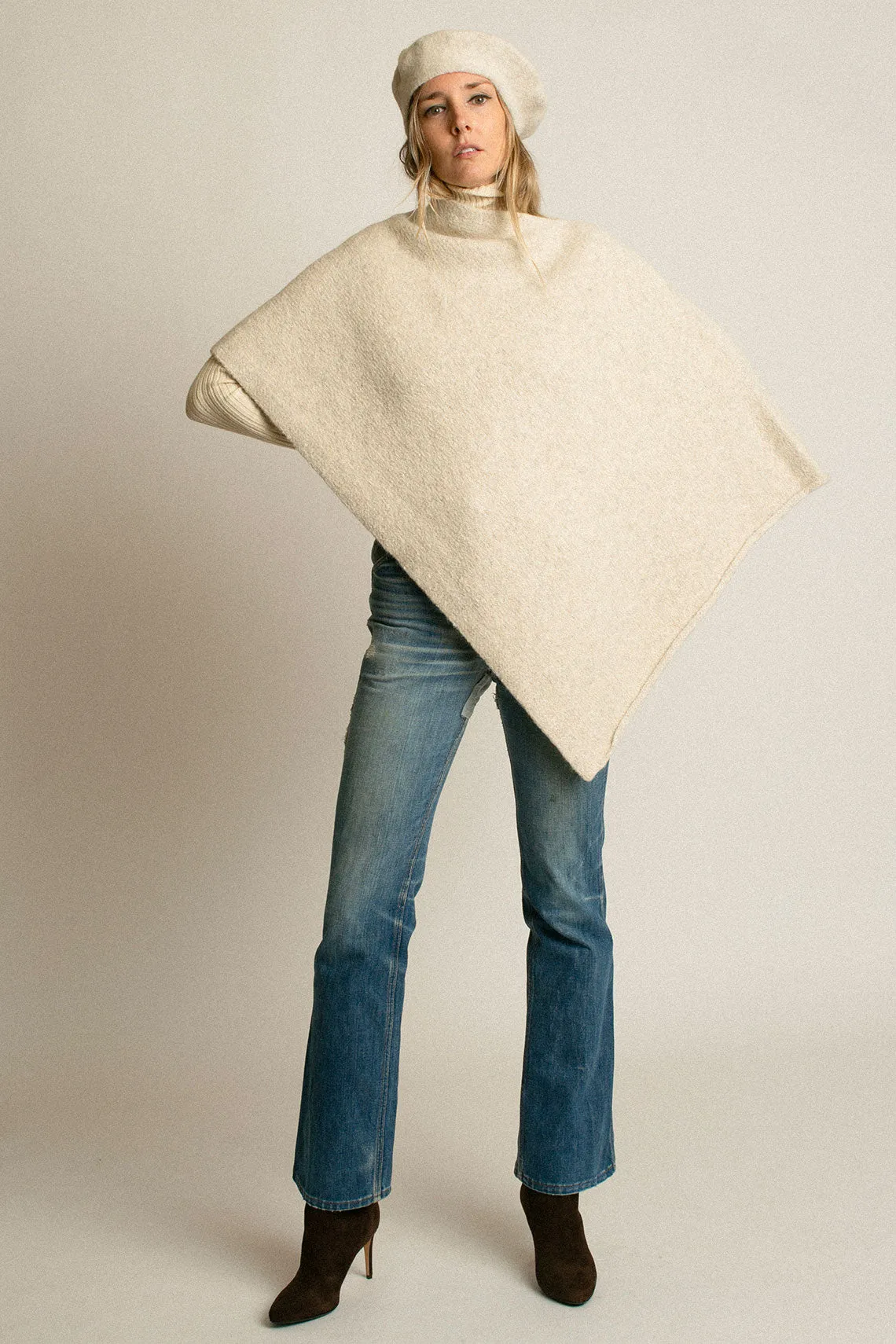 Ecru Fold Poncho