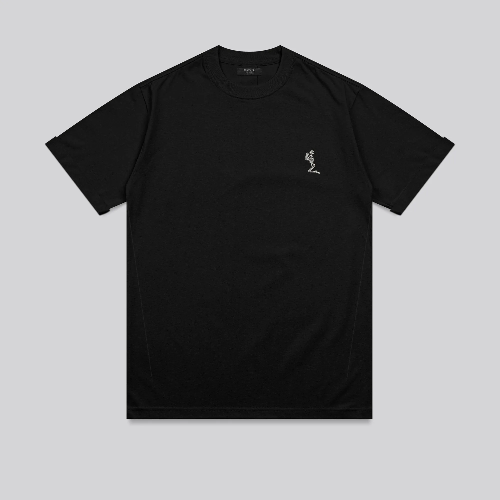 ESSENTIAL ROLLED CUFF T-SHIRT BLACK