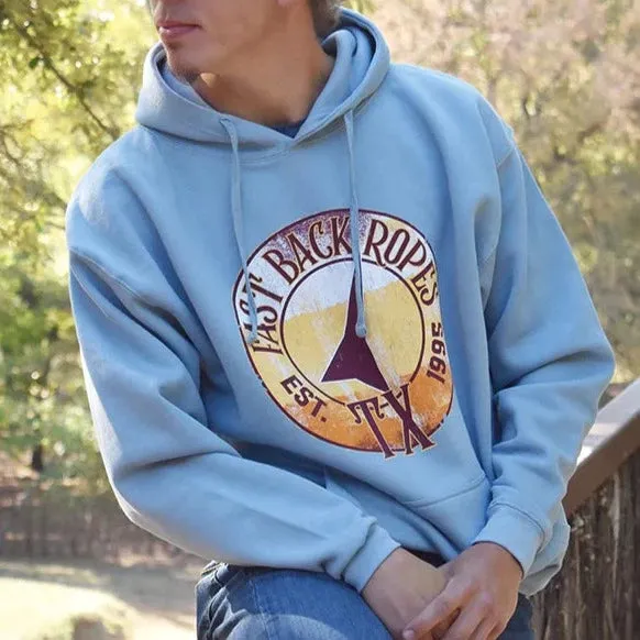 Fast Back Men's Gas Logo Hooded Sweatshirt in Light Blue