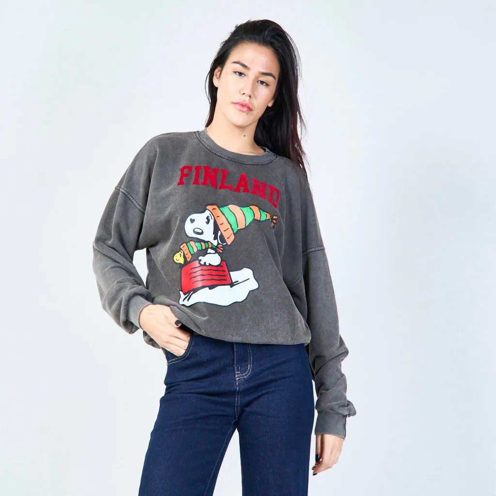 Finland graphic oversized sweatshirt wholesale