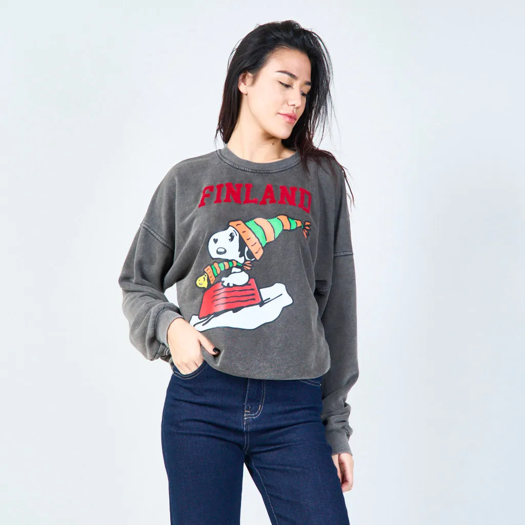 Finland graphic oversized sweatshirt wholesale