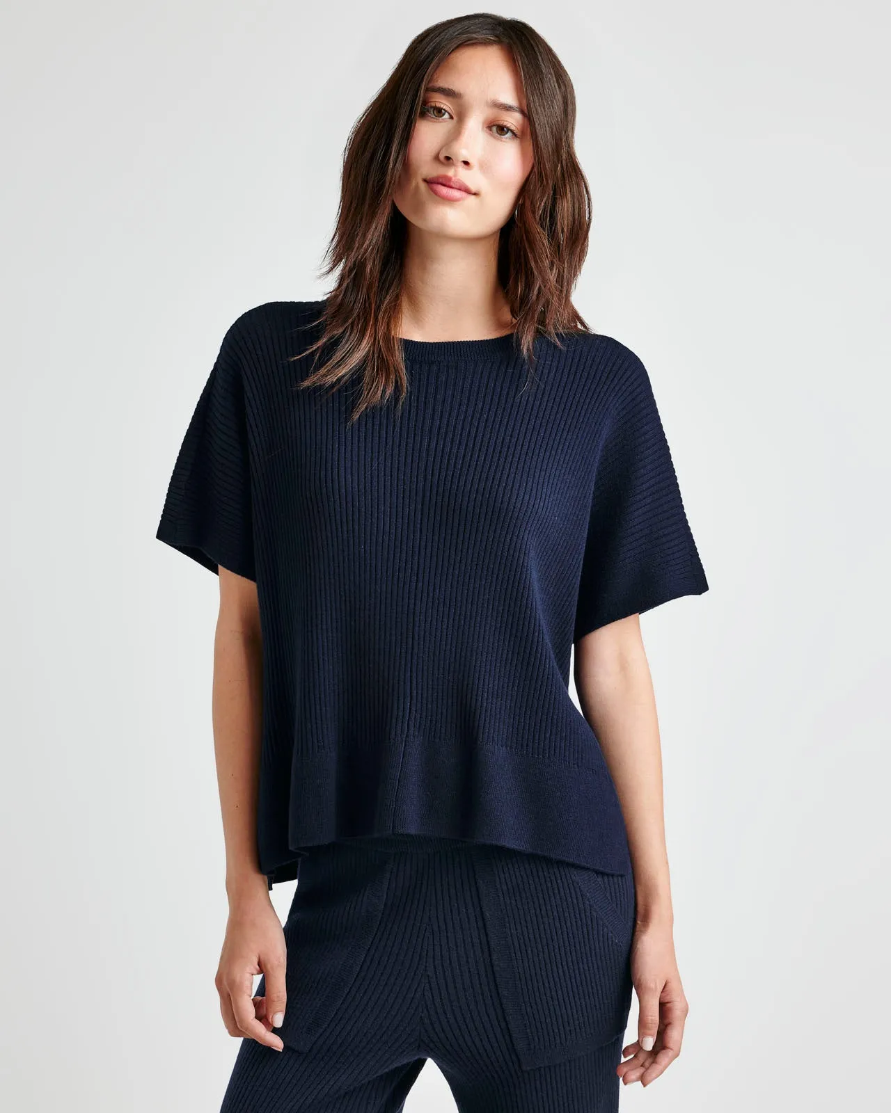 Georgie Cashblend Rib Short Sleeve Sweater