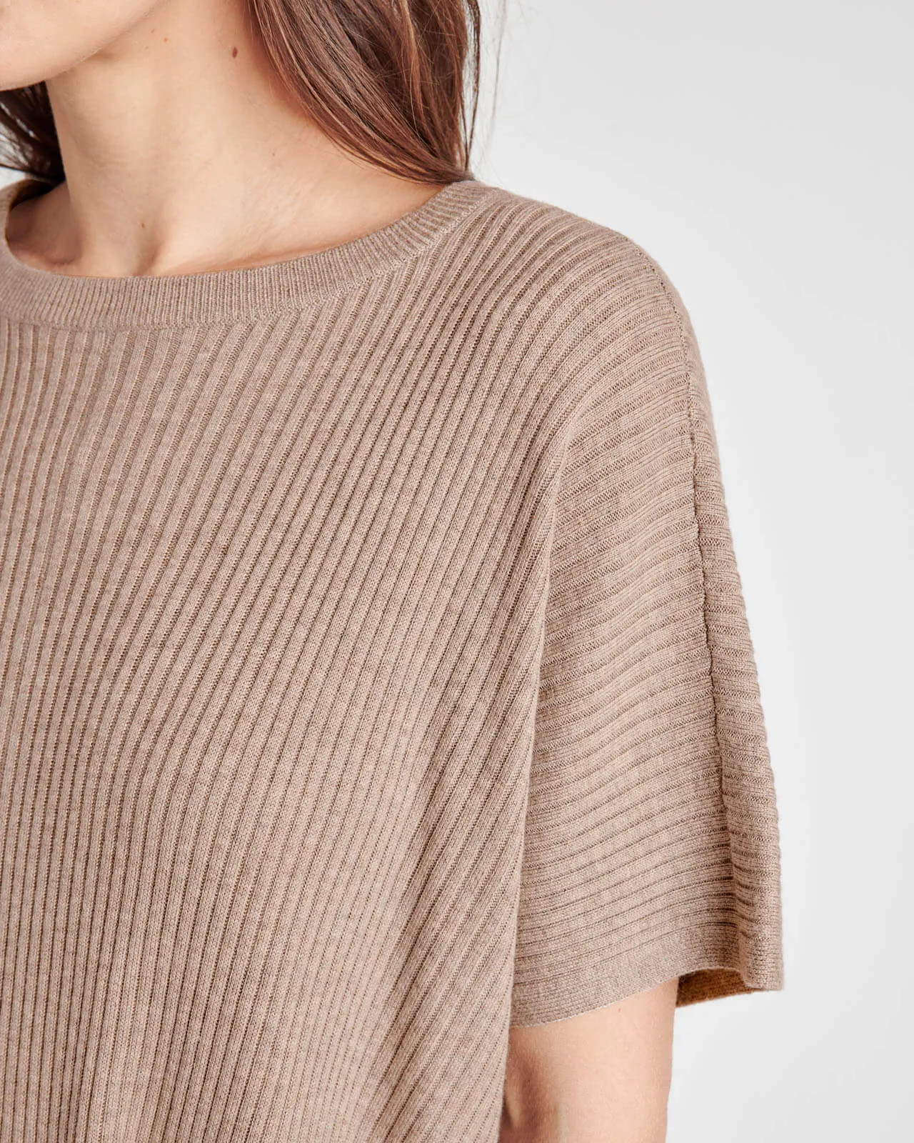 Georgie Cashblend Rib Short Sleeve Sweater