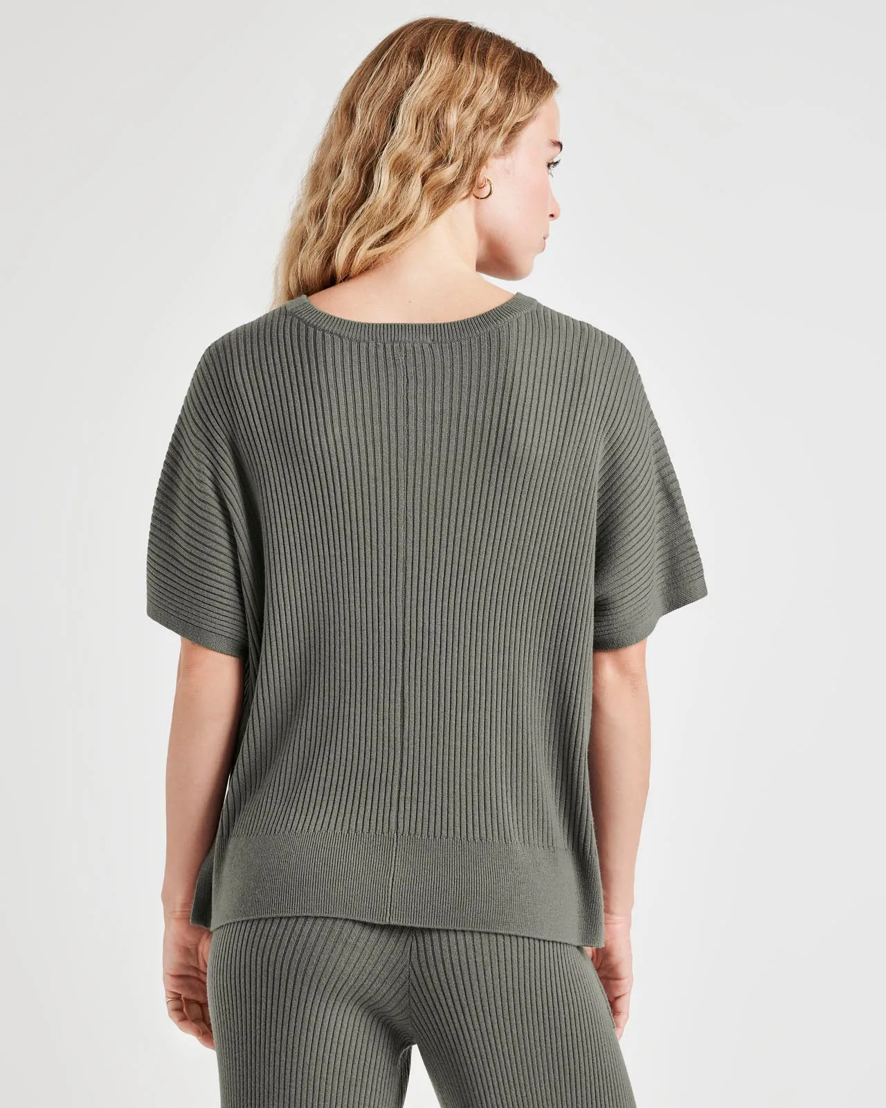 Georgie Cashblend Rib Short Sleeve Sweater