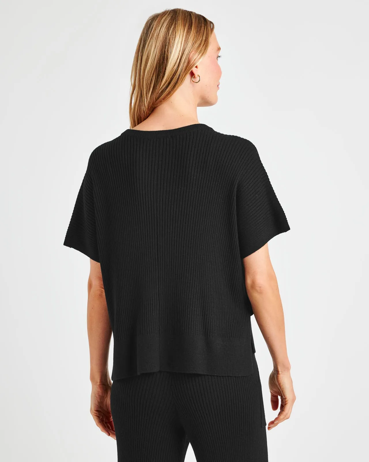 Georgie Cashblend Rib Short Sleeve Sweater