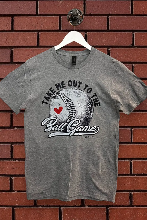 GILDAN DTF TAKE ME OUT TO THE BALL GAME  - HEATHER GREY