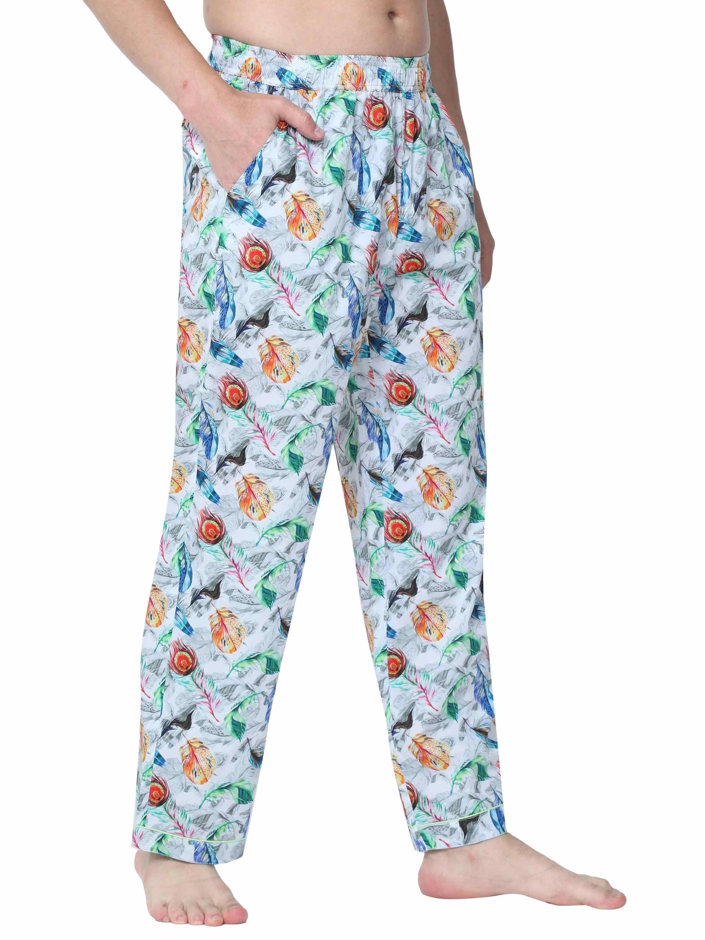 GUNIAA MEN'S FLAME  PRINTED FULL PANT