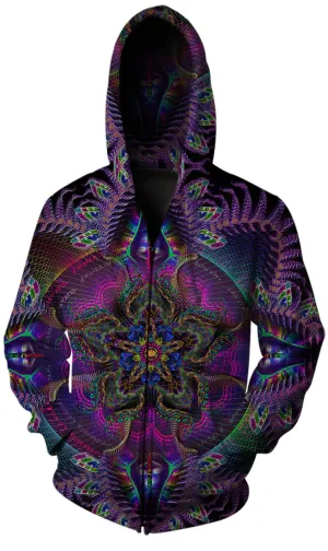 Hakan Hisim - "Prismatic Mandala" - Zip Up Hoodie