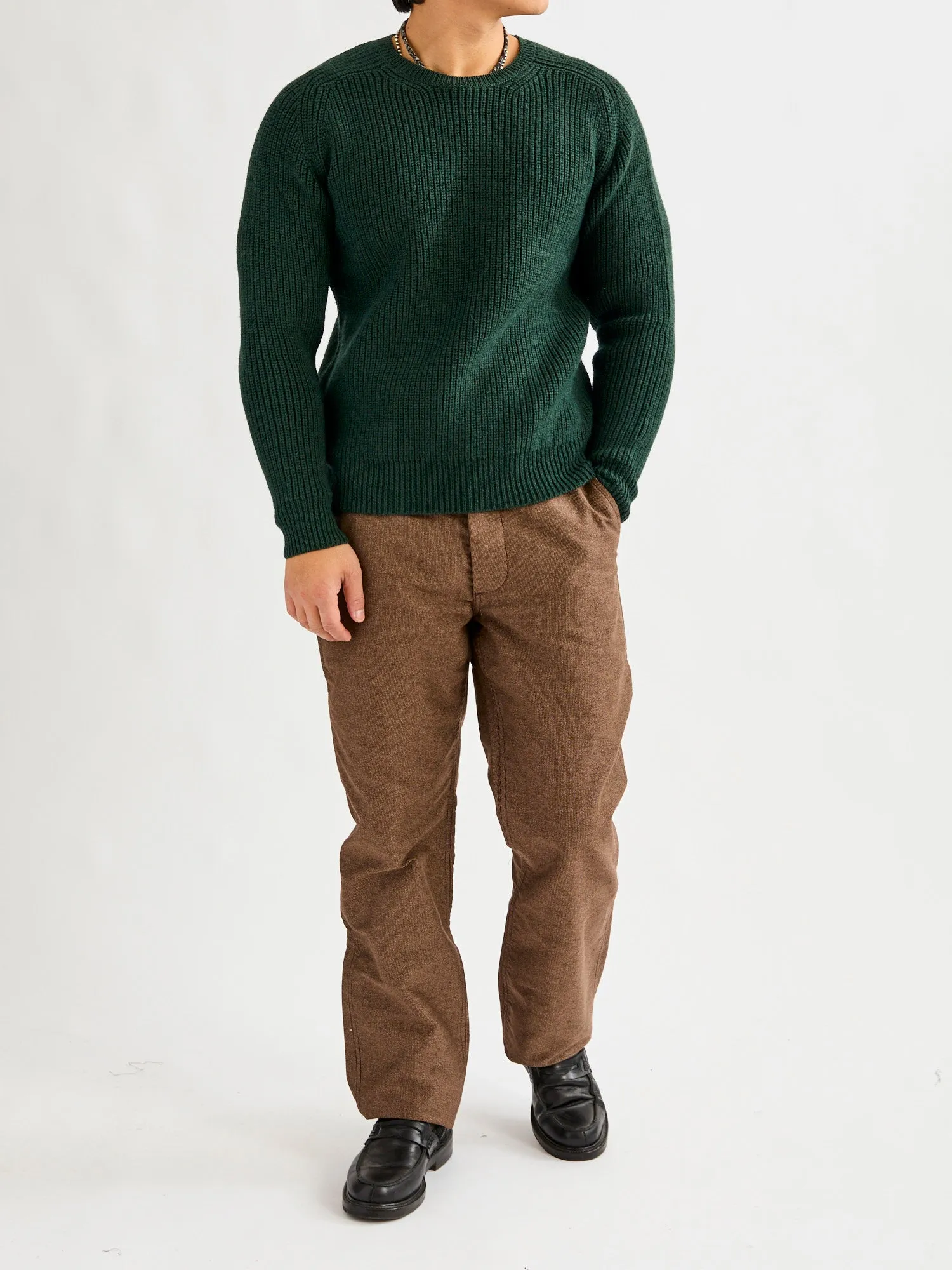 Highland Shakerknit Sweater in Evergreen