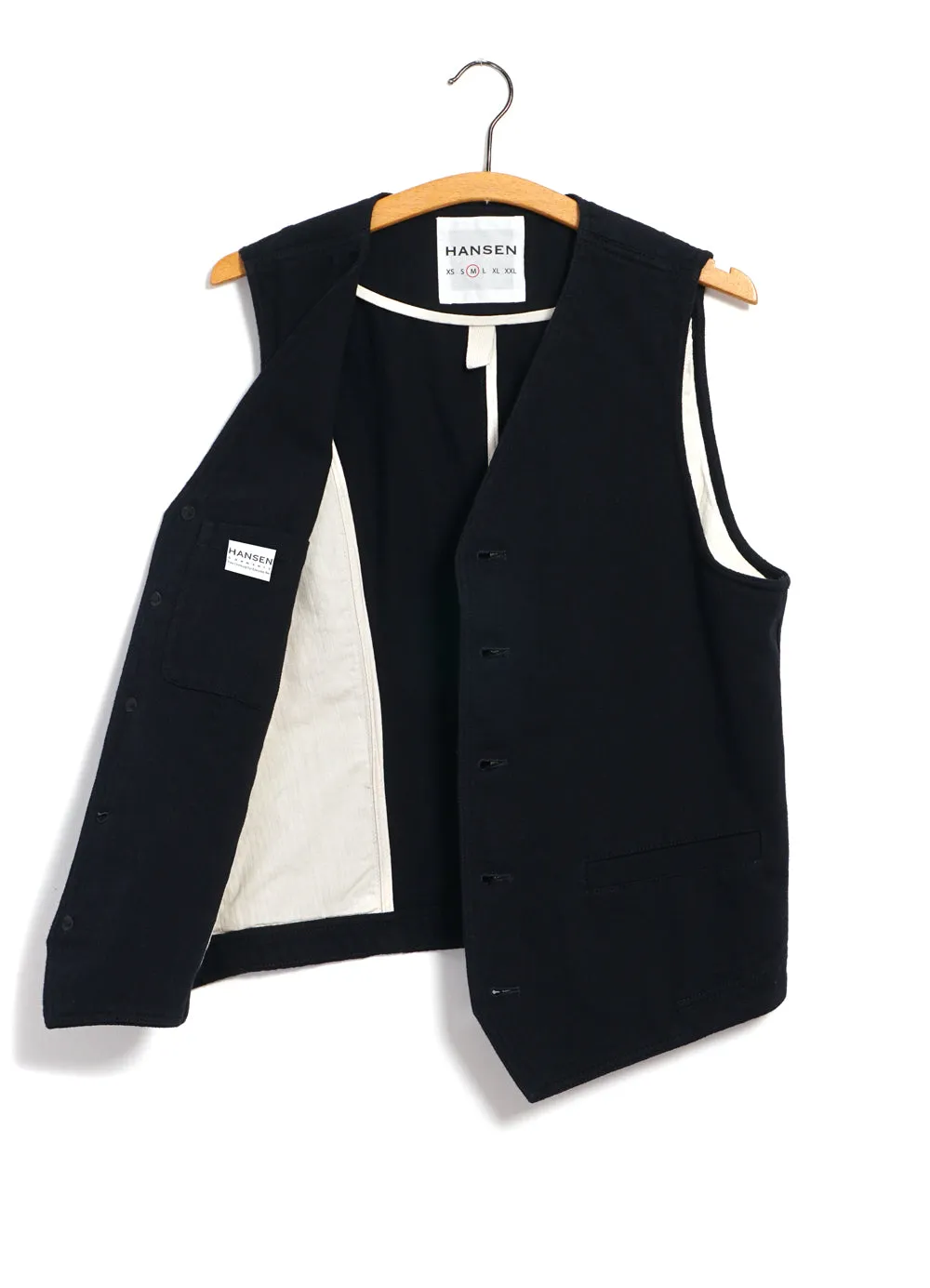 KNUD | Casual Waistcoat | Black Slub