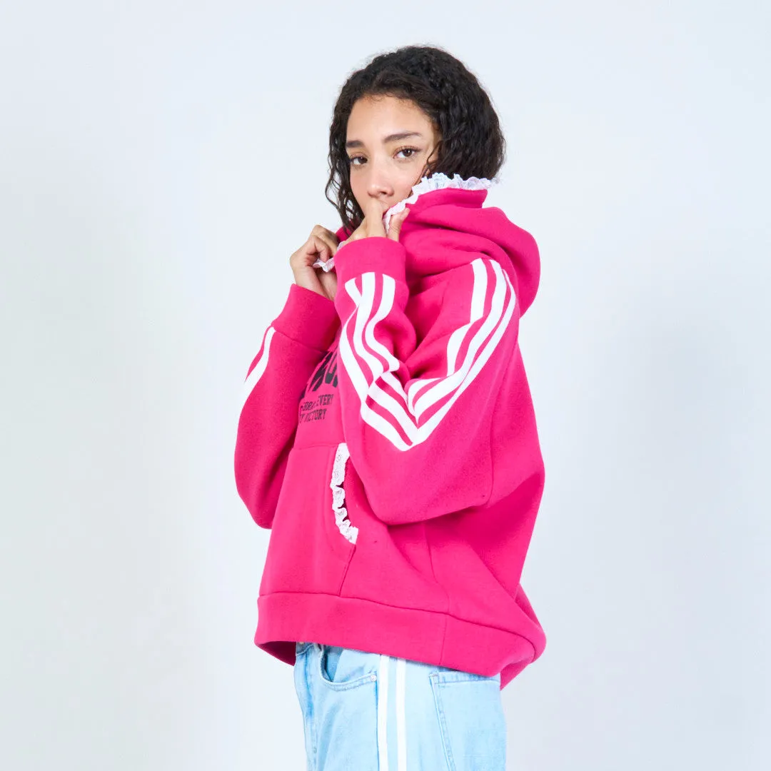 Lace-trimmed sporty hoodie wholesale