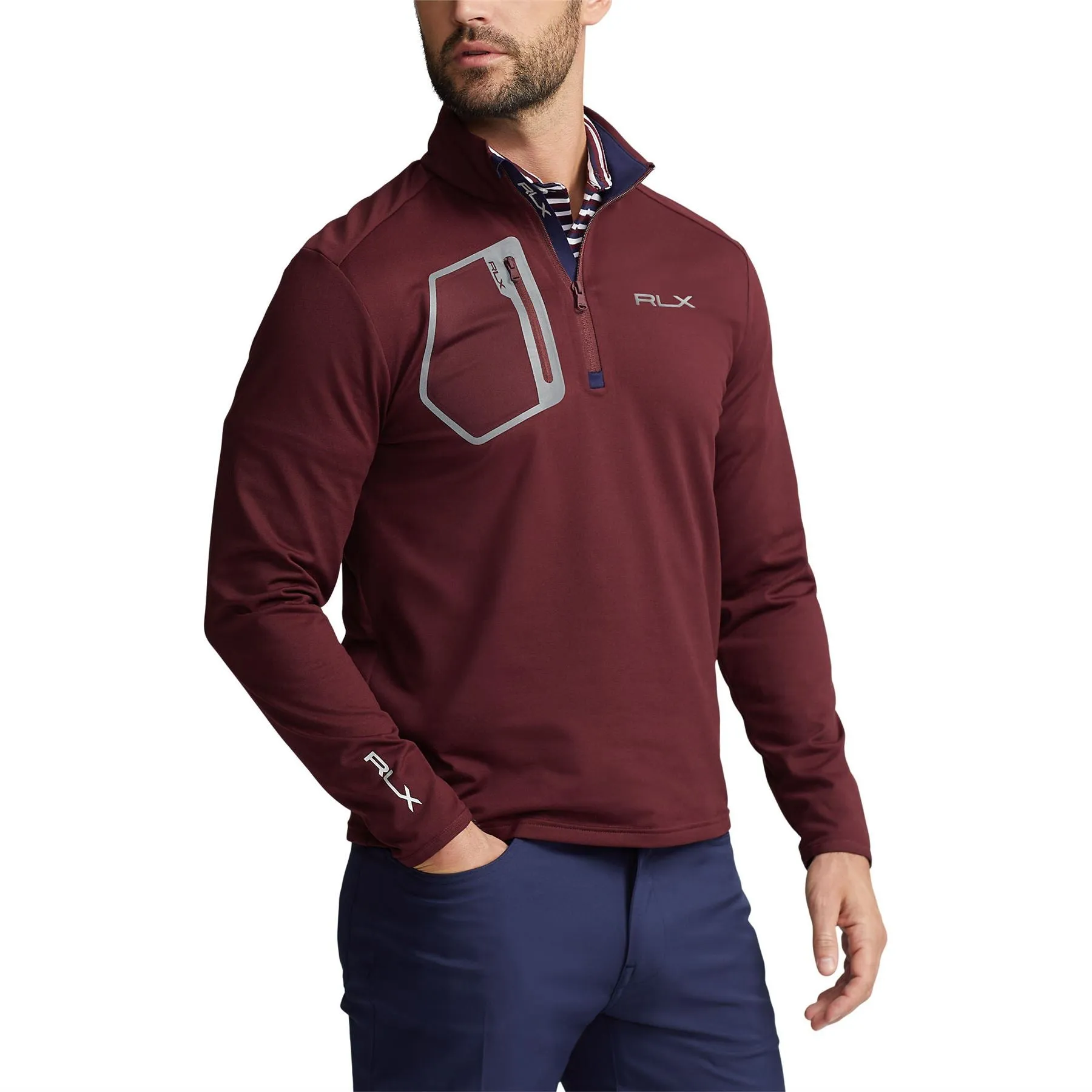 Luxury Performance Knit Quarter Zip Harvard Wine - AW23