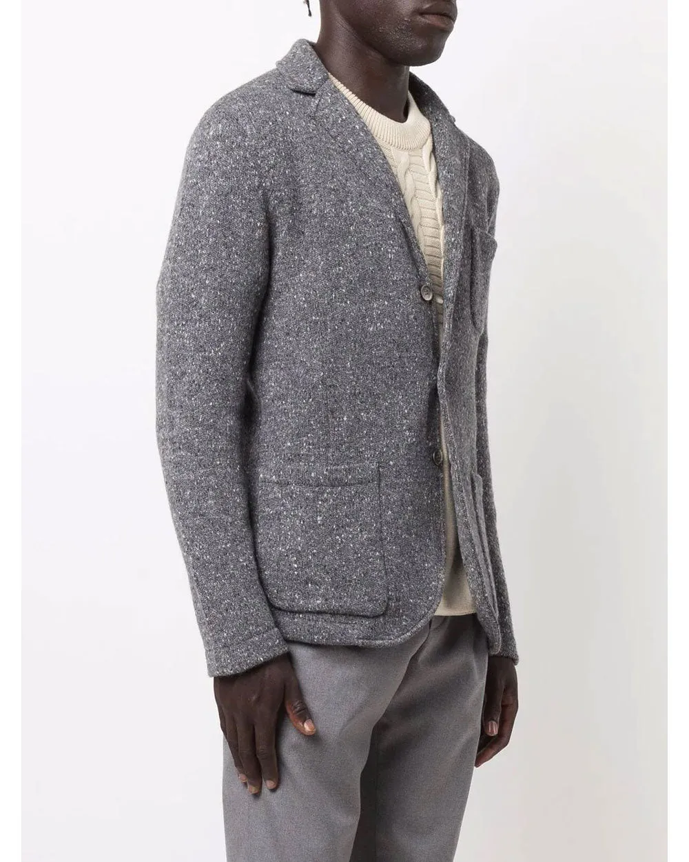 Medium Grey Melange Sweater Jacket