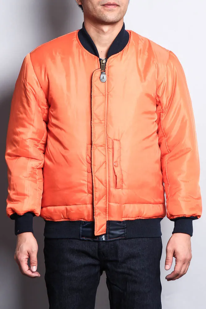 Men's Reversible Padded Bomber Flight Jacket