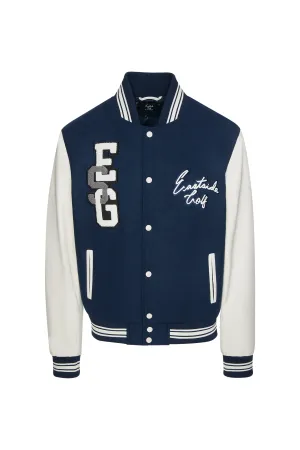 Men's Varsity Jacket Midnight White