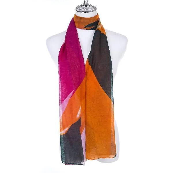 Mila Abstract Orange Scarf