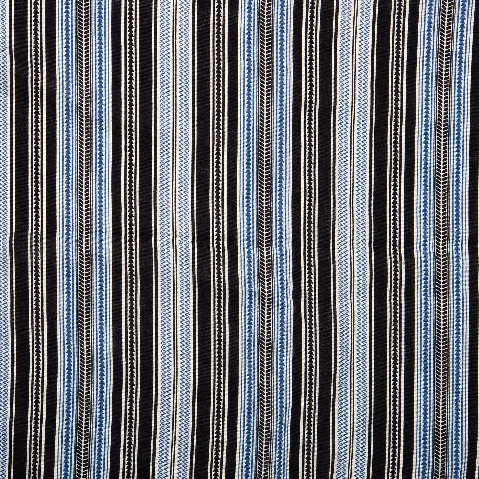 Printed rayon - ANDREA - Stripes - Black / Blue