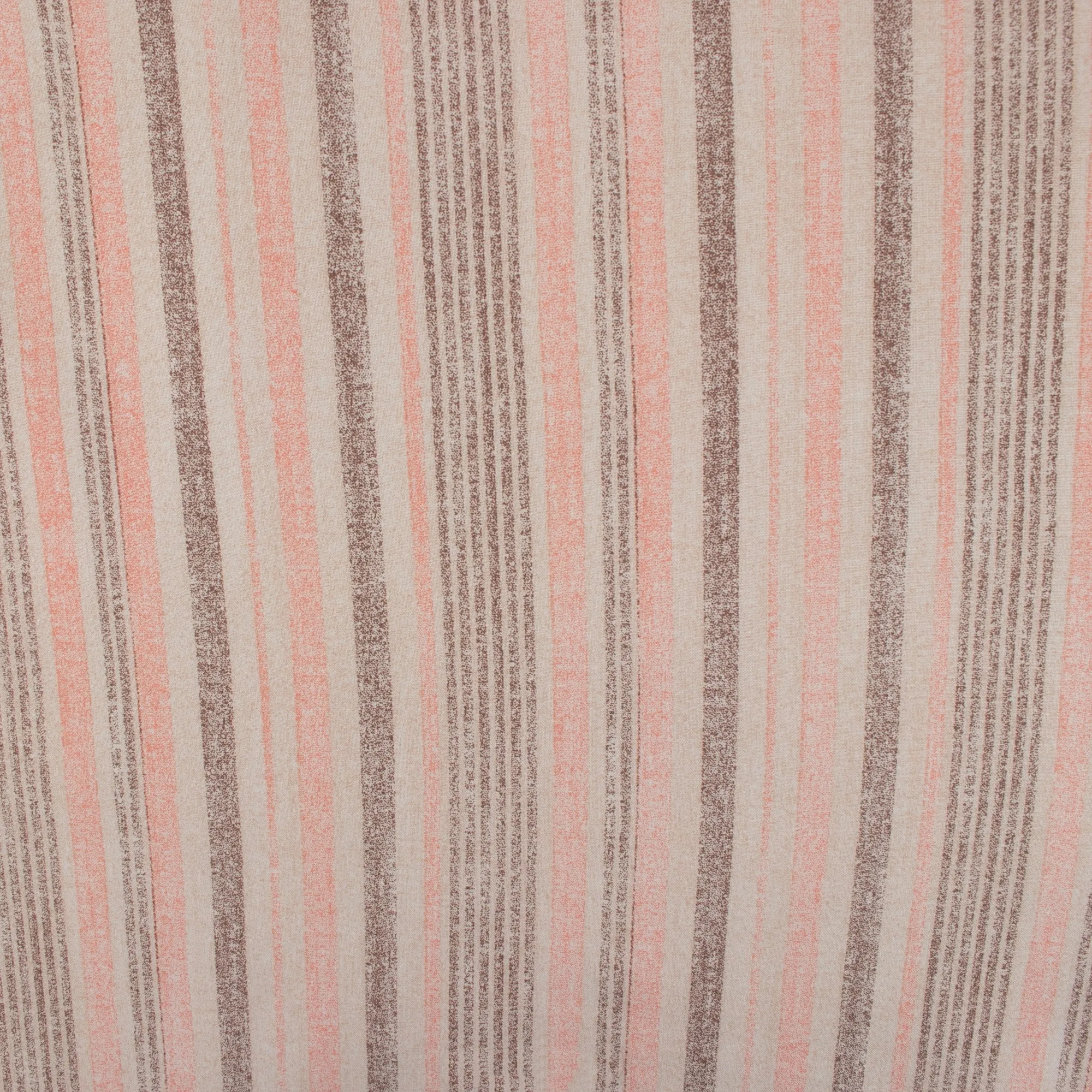 Rayon Poplin Stripe - Various Stripe - Taupe / Pink