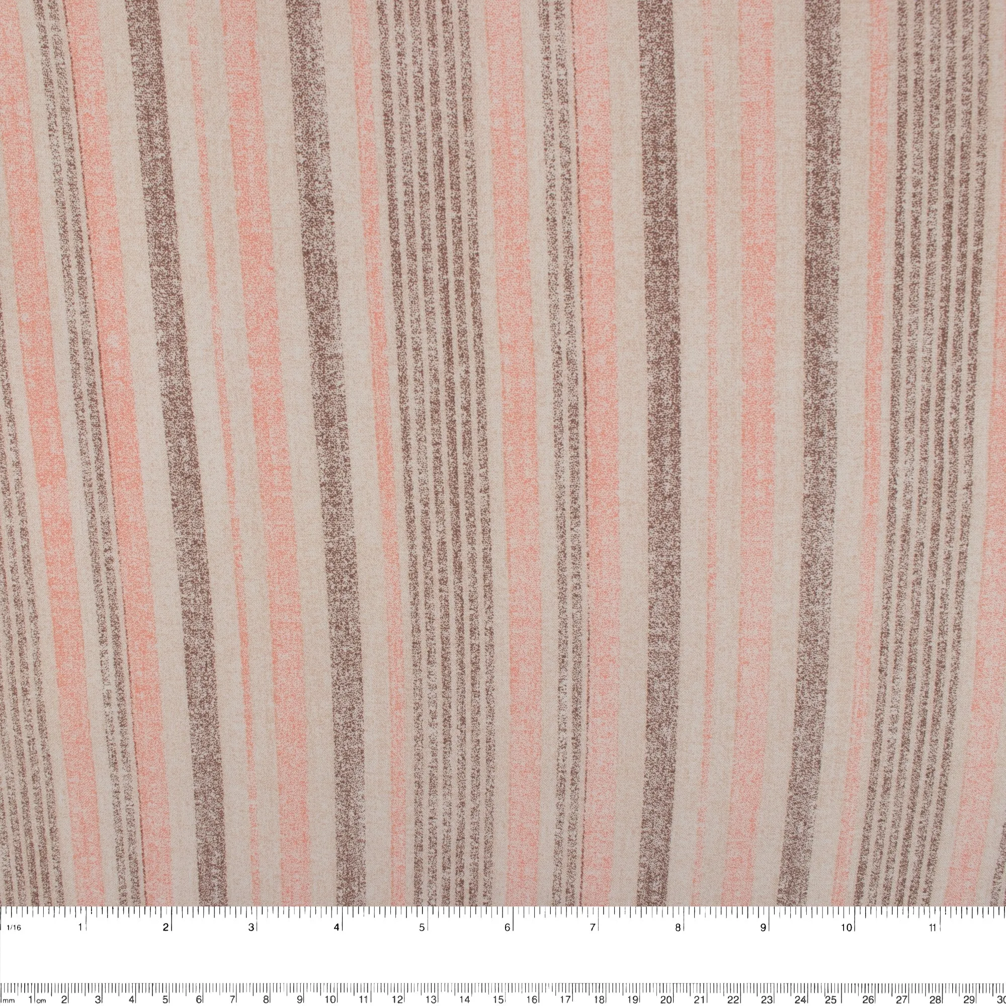 Rayon Poplin Stripe - Various Stripe - Taupe / Pink