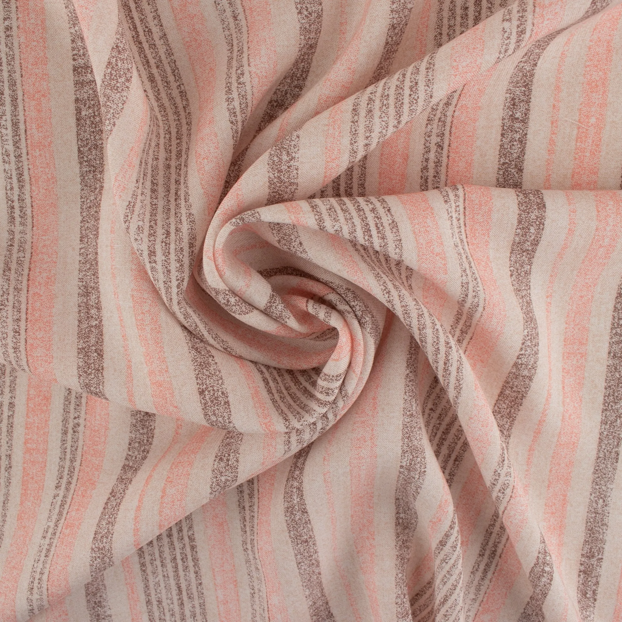 Rayon Poplin Stripe - Various Stripe - Taupe / Pink