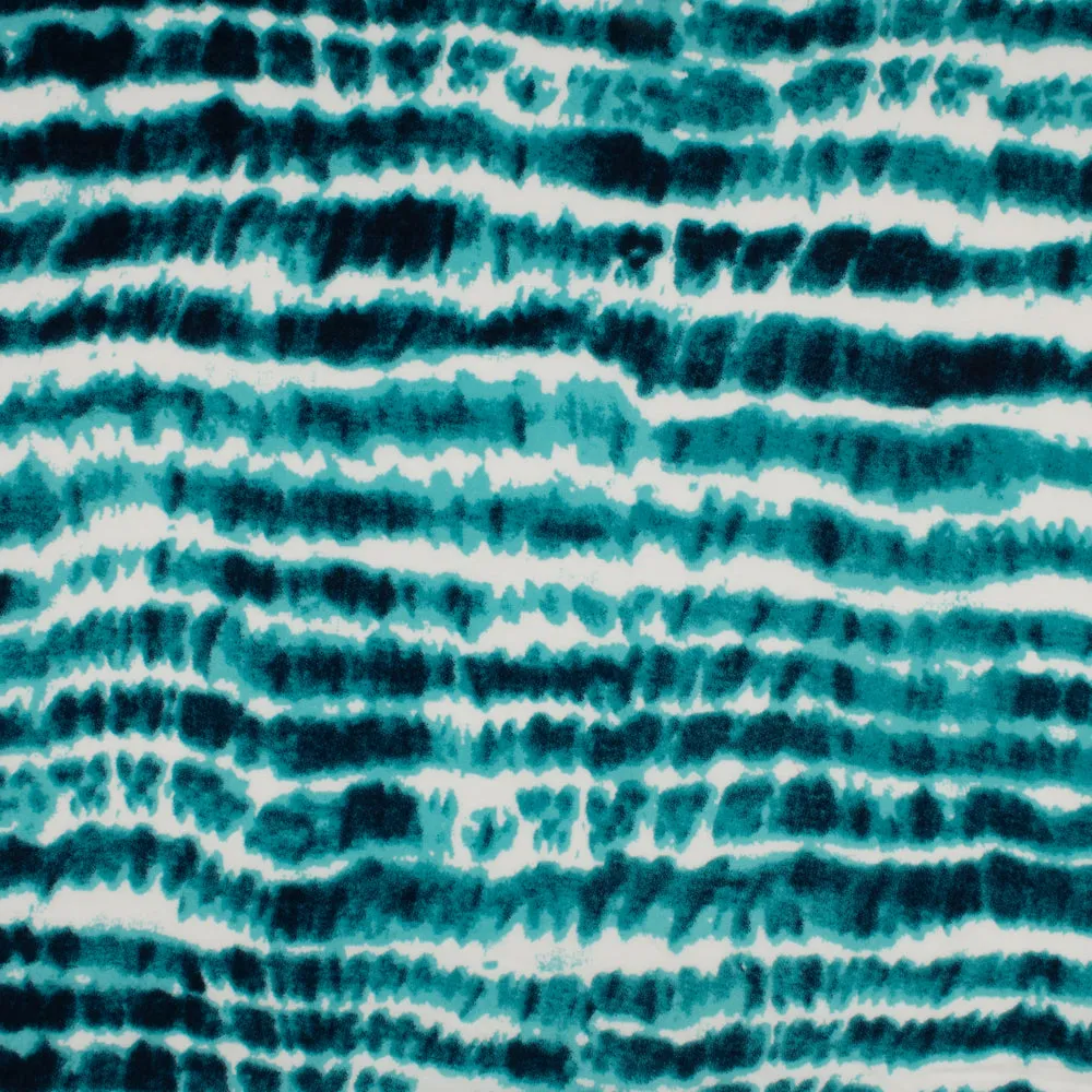 Rayon Voile Print - ELOINE - Abstract stripe - Turquoise