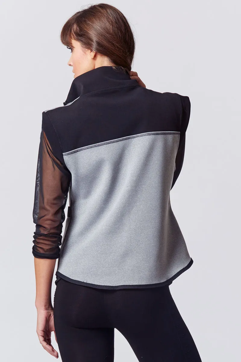 Reversible Luxe Gilet Black-Grey