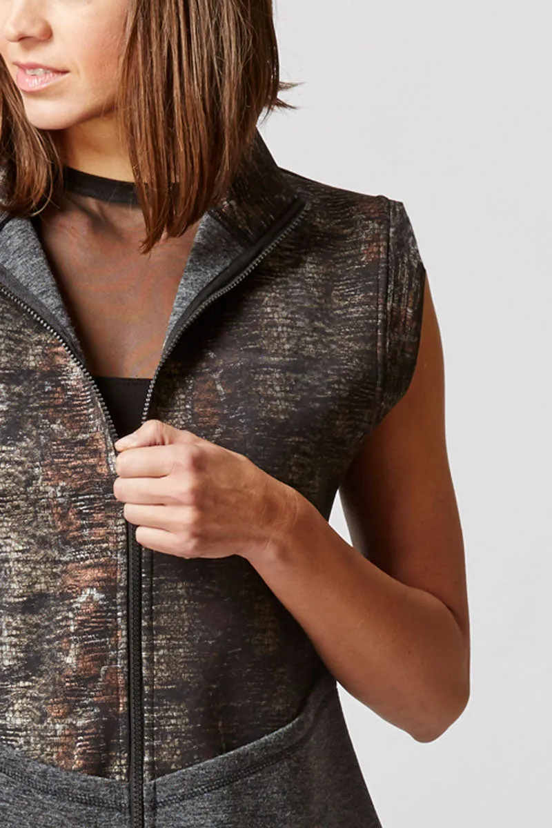 Reversible Luxe Gilet Grey-Snakeskin