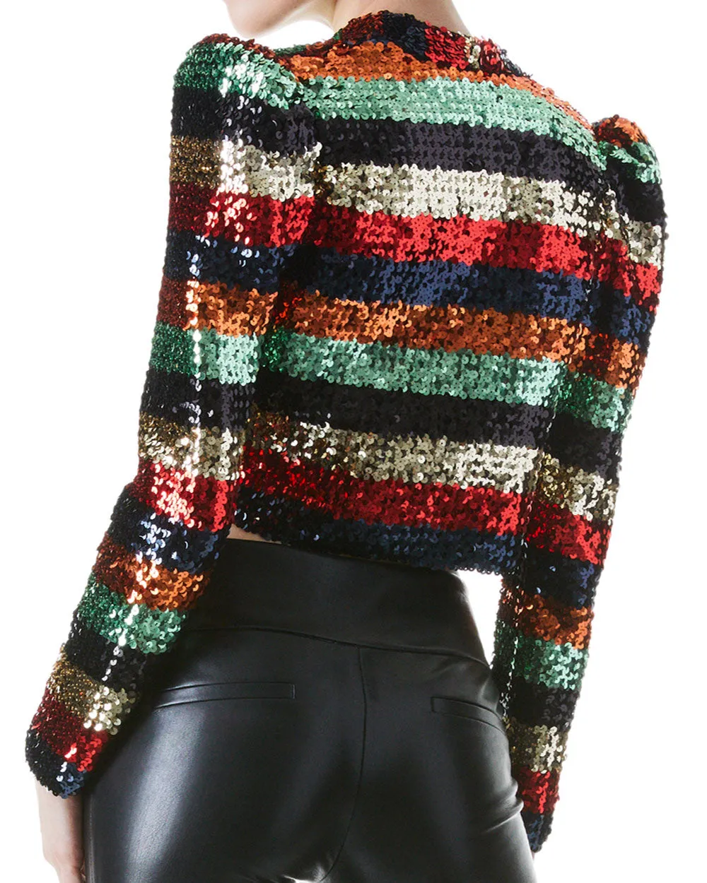 Sequin Stripe Open Front Sherryl Cardigan