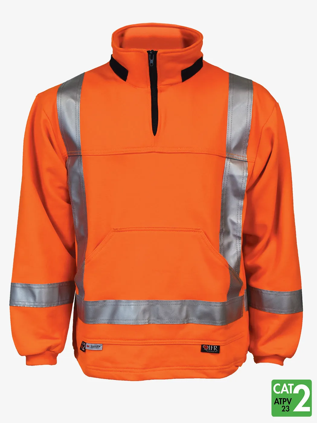 Striped Fleece Pullover Jacket By IFR Workwear - Style OSO327