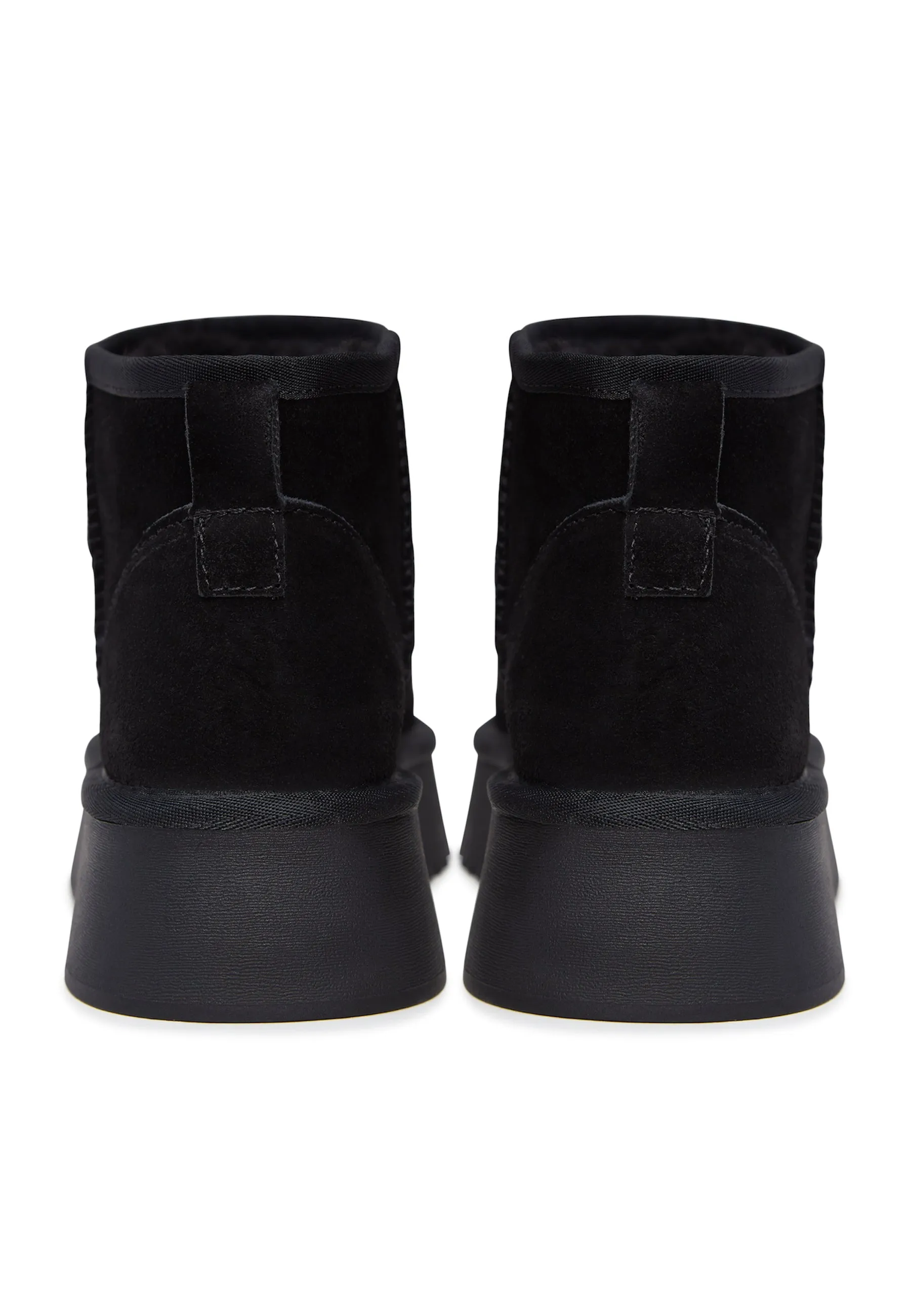 Suede Platform Winter Boots - Black