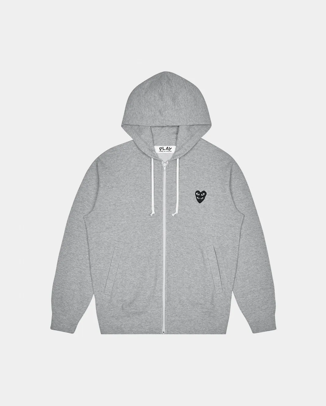 T302 BLACK HEART ZIP UP HOODIE / GREY