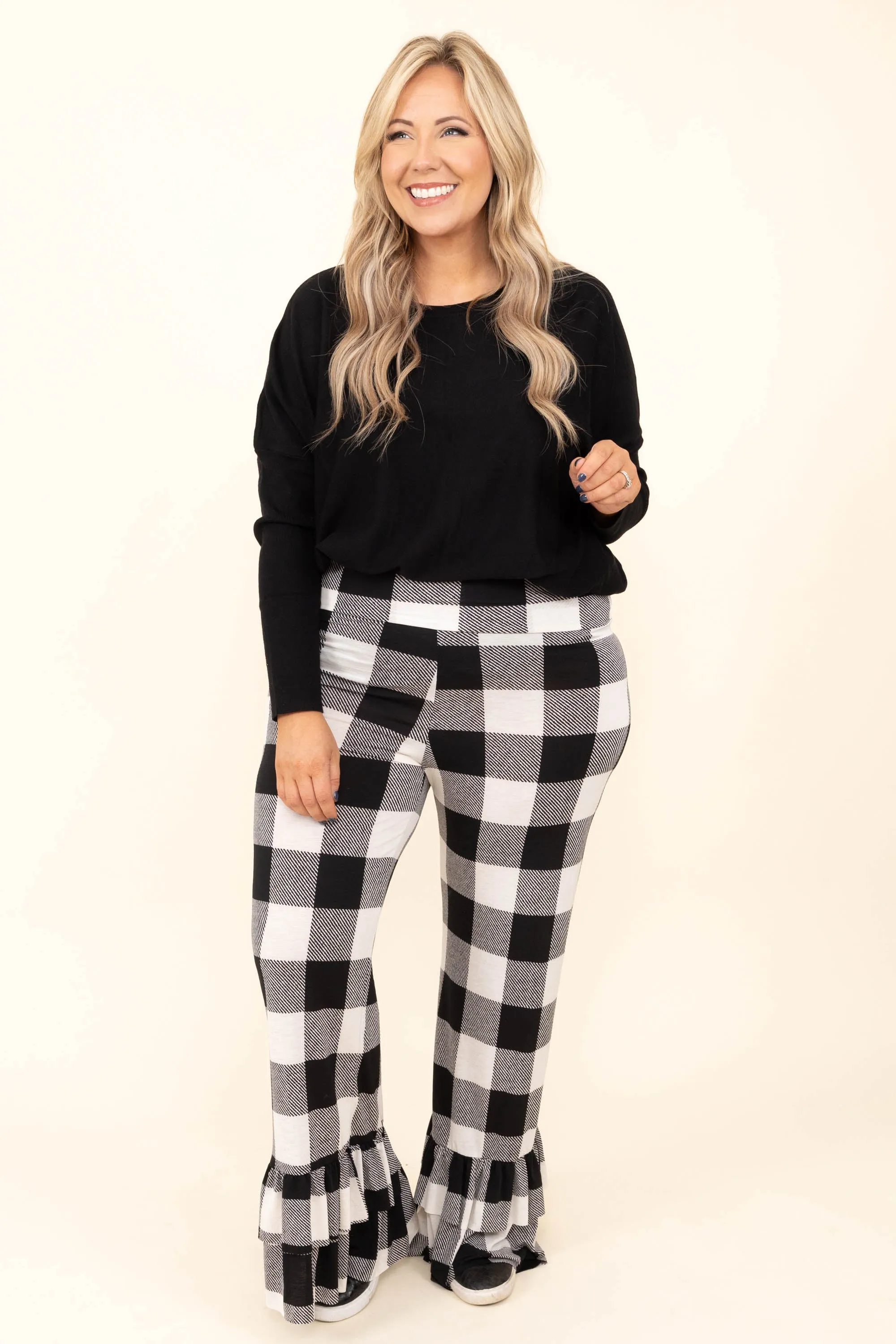 The Big Flare Pants, Black-Ivory