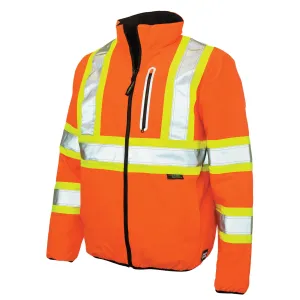 Tough Duck Men's Hi Vis Safety Work Jacket SJ27 - CSA Poly 300D Ripstop Reversible Reflective Gear | Sizes XS-5XL