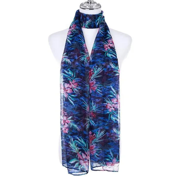 Uma Flower Navy Scarf