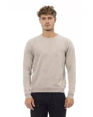 Versatile Beige Sweater with Crewneck Design