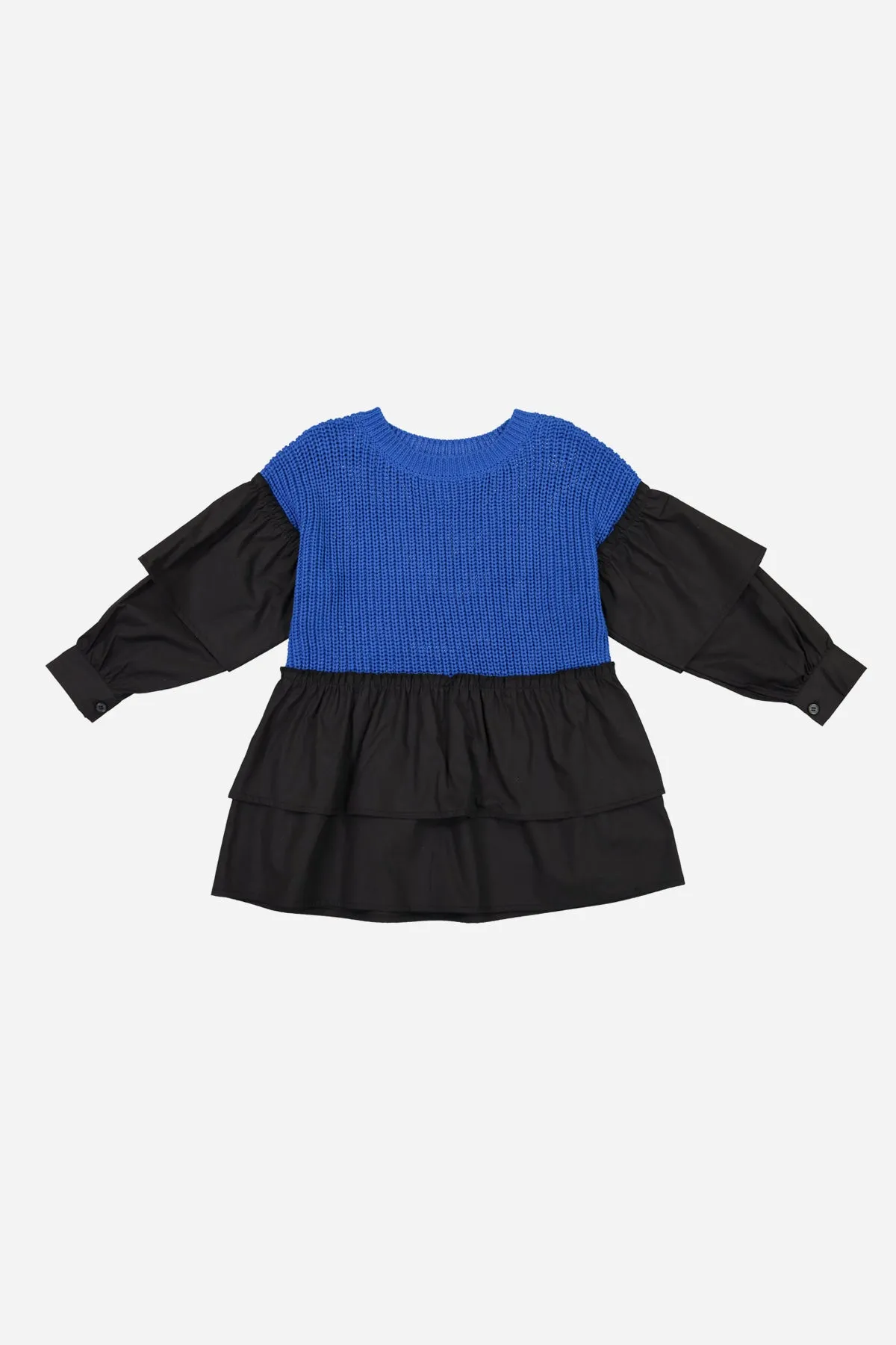 Vierra Rose Liv Two-Tone Girls Sweater - Blue