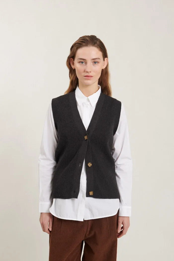 Winie Vest - Dark Grey Mel.