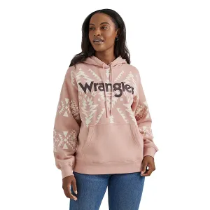 Wrangler Women's Retro Southwestern Logo Hoodie - Pink Geo